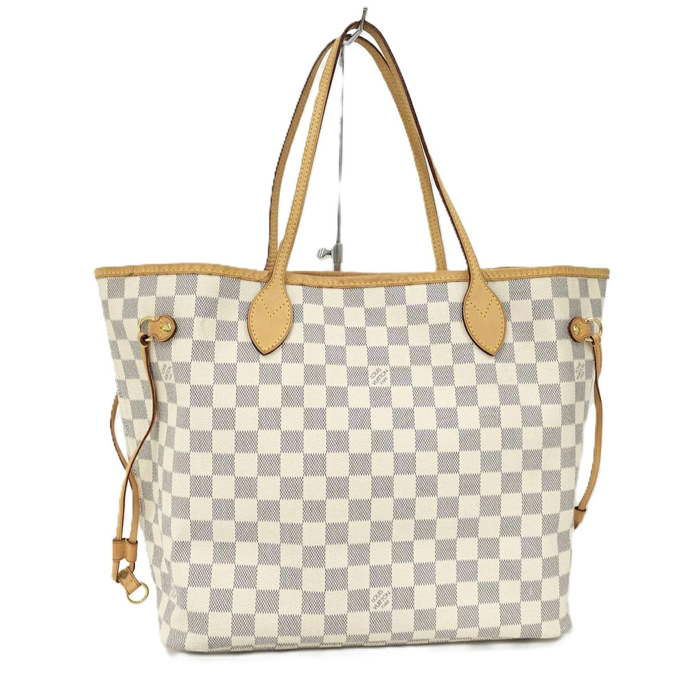 Louis Vuitton Neverfull Tote Bag Damier Azur White
